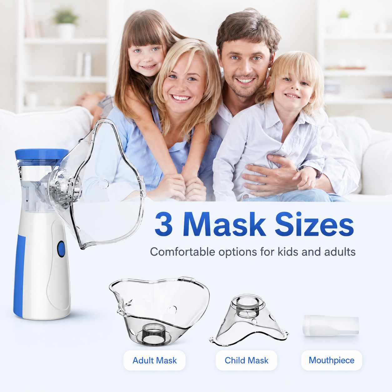 Portable Nebulizer - Mesh Inhaler for Adults & Kids